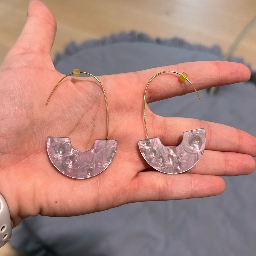 Purple shell earrings